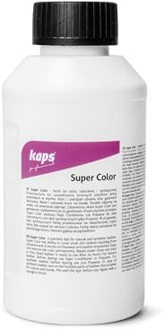 Kaps Pittura Colorante per Pelle e Tessuti Naturali e Sintetici, Super Colour, 82 Colori Standard e Metallici, Bottiglia Grande 500 ml - 16,9 fl. Oz. (162 - rosso chiaro)