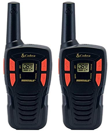 COBRA ACXT145 Walkie Talkie - Black, 16 Mile Range, 10 NOAA Weather Channels, Roger Beep Tone, Battery Saver, Call Alert - Adults, Outdoor Enthusiasts, Professionals