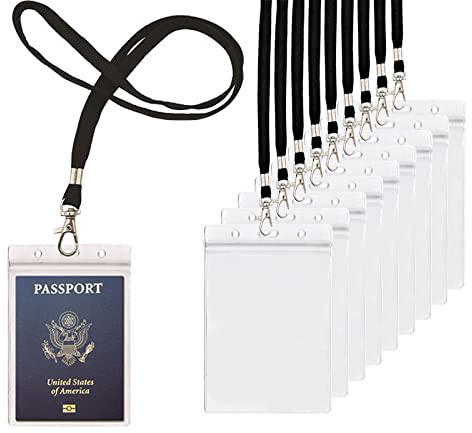 Ausweishalter mit extra PVC-Ausweishalter und geflochtenen Lanyards ideal für Kreuzfahrt und Urlaub von Zypes 10Pack Black Lanyards schwarz