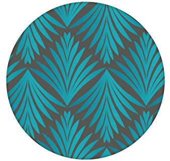 grau türkise, edle klassische Tapete Art Deco Akanthus mit Blatt Muster angepasst an Scala Farben - GMM Vliestapete Grafisch - extravagante üppige Wand Dekoration (H: 1,5m B: 46.5cm)