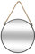Atmosphera - Hängespiegel Seil schwarz D 55 cm - Weiß