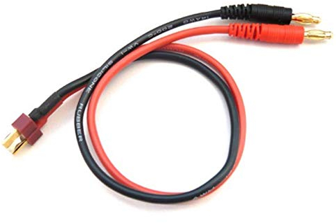 VUNIVERSUM 1 Stück Ladekabel mit T-Dean Deans 2Min Male Stecker 30cm 14AWG Silikon Kabel für Lipo Akku, RC Hobby Modellbau