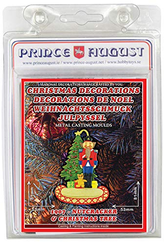 Prince August Weihnachts-Nussknacker mit Baum PA1907 - Hängendes Weihnachtsornament aus vulkanisiertem Gummi