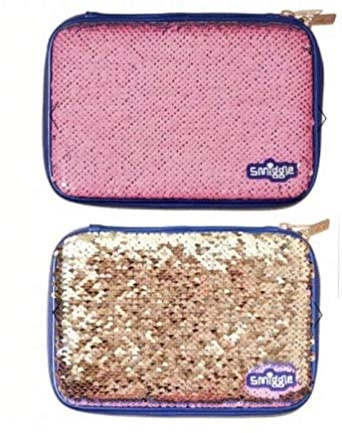 Smiggle Pencil Case Hardtop 'Shimmy' with Reversible Sequins (Pink/Purple)