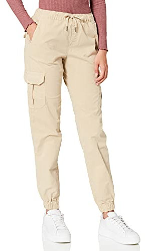 Urban Classics Damen Ladies High Waist Cargo Jogging Pants Hose, Concrete, XL