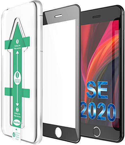 XeloTech 3D Schutzglas für iPhone SE 3/2 (2022, 2020) & iPhone 8/7 - Echtes 3D Glas schützt das komplette Display - Full Cover (Black)