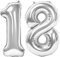 Siumir Zahlenballons Silber Number Folienballons Zahl 18 Riesenzahl Luftballons für Geburtstag, Hochzeit, Jubiläum Party Dekoration