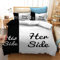 WFBZ His Side Her Side Bettwäsche Set mit Reißverschluss 155x220 cm,Mit Kissenbezüge 80x80cm,Mikrofaser