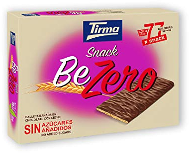 Tirma Snack BeZero 105g | Helle Milchschokolade | Kalorienarme Diät Kekse | Ohne Zuckerzusatz | Einzelne Kaffee | Diabetikerfreundlich