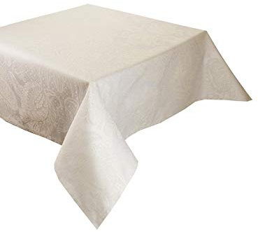 Garnier Thiebaut 35956 Tischdecke Mille Isaphire Uni Parchemin D 180 Cm 100% Baumwolle