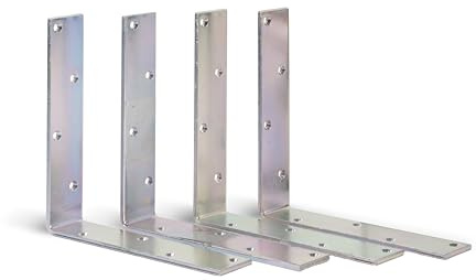Alberts 329990 Balkenwinkel | gleichschenklig | galvanisch verzinkt, dickschichtpassiviert | 200 x 200 x 40 mm | 4er Set