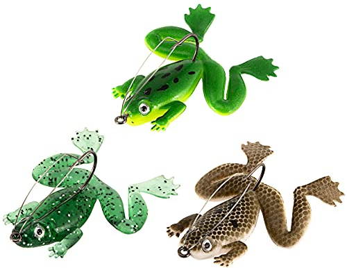 QINGCHU Angelköder Hakenfischköder Frosch Weicher Köder Lockt Angeln Kurbelköder mit Haken for Erwachsene Kinder zu Hause Outdoor-Angelausrüstung