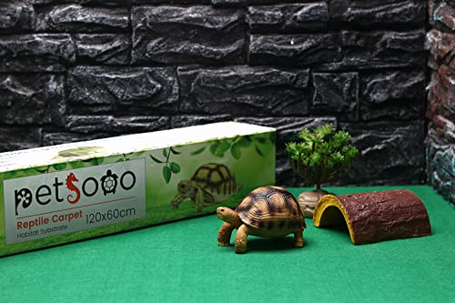 PETSOOO Reptile Bedding Substrate Moisturizing Reptile Carpet Fiber Terrarium Liner Mat Climbing Carpet for Lizard Chamelon Turtle Snake Bearded Dragon 120x60cm