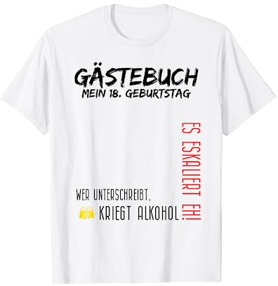Mein 18. Geburtstag und das Gästebuch T-Shirt