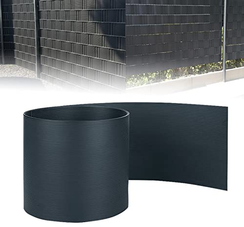 ACXIN Lot de 20 bandes brise-vue en PVC rigide pour panneaux à double fil – Brise-vue – Brise-vue pour clôture de jardin, balcon (50 m x 19 cm, anthracite)