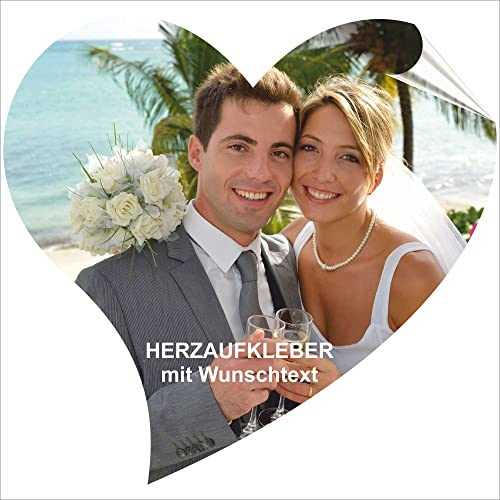 INDIGOS UG - Aufkleber selbst gestalten - Herz - 30mm - 10-1000 Sticker Namensaufkleber Kinder Schule, Einladungen, Hochzeit, Taufe, Verlobung, Kommunion, Geburtstag, Party - Sticker wasserfest