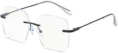 Rongchy Fashion Randless Blue Light Blocking Glasses for Men Women TV Phone Computer Gaming Eyeglasses (Schwarz)