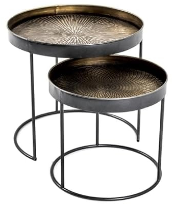 Wohnorama Beistelltisch 2er Set 22531 Schwarz/Kupfer