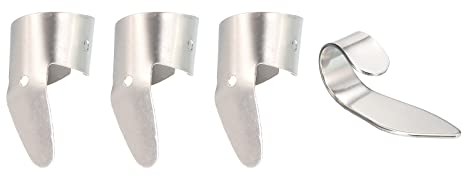 sourcing map Einstellbar Daumen Picks 1Stk Silber Edelstahl Fingerpicks 3Stk für Gitarre