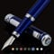 Scriveiner Blauer Lackfüllfederhalter Chrom-Terminen, Schmidt Feder (fein), Bestes Geschenk für Herren und Damen, Manager, Führungskräfte (Mitternachtsblau)
