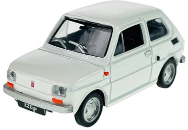 Daffi Fiat 126p Bianco 1:43 Polish Classic Car 7 cm Nuovo in cartone Die Cast Metal Model