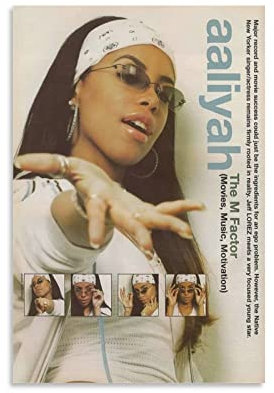 JEYUAN Poster und Drucke 60 * 90cm Senza Cornice Aaliyah Canvas Wall Art Soggiorno Poster Camera da letto Decor Painting