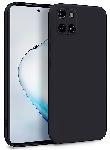 MyGadget Hülle für Samsung Galaxy Note 10 Lite - Zweilagige Handyhülle mit Kameraschutz - Cover mit Innenfutter & Silikon außen - Schwarz