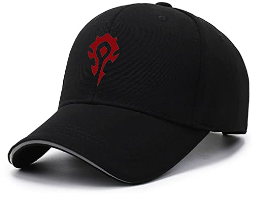 GLLUSA Baseballkappe Für Herren for The Horde Print Freizeitmütze Verstellbare Sonnenblende Golfkappen Trucker-Mütze Unisex Sportkappe – Geschenk Für Teenager-Black||One Size