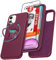 LeYi Handyhülle für iPhone 11 mit 2*Hartglas Panzerfolie, Flüssige Silikon iPhone 11 Hülle mit Ring Ständer Silikonhülle Kratzfest Schutzhülle iPhone 11 Cover Dünn Stoßfest Case Weinrot
