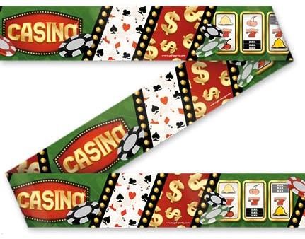 PD-Party 7033051 Party Tape | Spaß Thema | Partei Dekorationen | Festlich Aussehen - Casino, Mehrfarbig, 1200cm Länge x 9cm Breite x 0.1cm Höhe