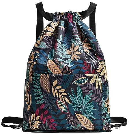 Umikk Rucksack mit Kordelzug, Große Kapazität Faltbar Sport Rucksäcke, Trocken-Nass-Trennung, Wasserabweisender String-Rucksack für Damen Herren, Mit Innentasche, Außentasche für Schnellzugriff