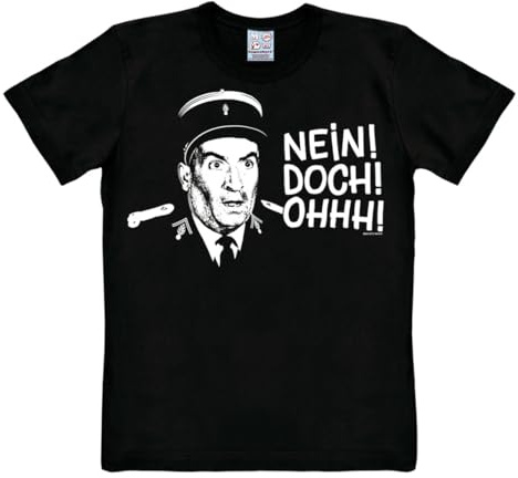 Logoshirt® Louis de Funès Nein! Doch! Ohhh! T-Shirt Damen & Herren | Offiziell lizenziertes Louis de Funes-Merchandise, kultiges Gendarm-Motiv, 100% Baumwolle, hochwertiger Frontprint
