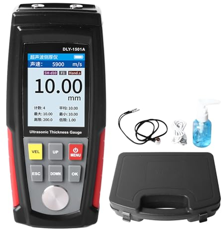 Lackdickenmessgerät, 5 MHz Frequenz, Digitale Anzeige, Datenspeicherfunktion, Lackschichtdickenmessgerät für Metall, Kunststoff, Glas