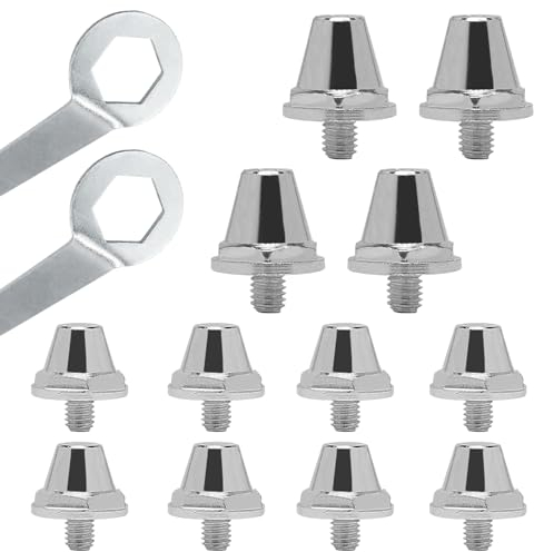 FEXPDL 12Pcs Multicolor Football Shoe Studs Replacement - Compatible with Nike, 11/13mm Aluminium Alloy, 2 Wrenches