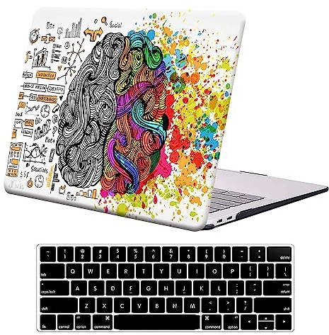 AUSMIX for MacBook Pro 13 inch Case 2022 2021 2020 2019 2018-2016 Release M2 M1 A2338 A2289 A2251 A2159 A1989 A1706 A1708 Touch Bar, Laptop Plastic Hard Shell Case & 2 Keyboard Cover,Formula Brain