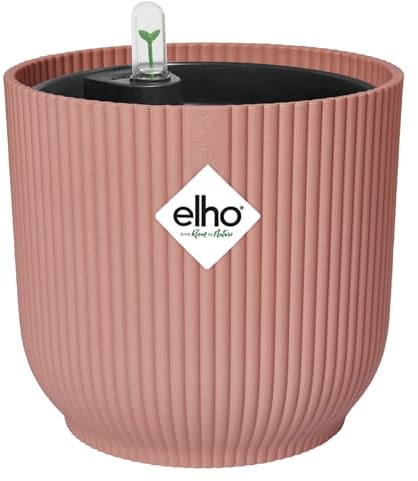 Elho Vibes Fold Rond avec Système D'Irrigation - Plastique 100% Recyclé - Pot De Fleurs pour Intérieur - Ø 18 cm - Rose/Rose Poudré