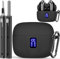 Silicone Case for TAGRY X08 Wireless Earbuds Case, Compatible with TAGRY Bluetooth Headphones True Wireless Earbuds with Keychain with Cleaning Pen - Black