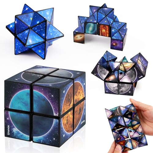 Infinity Cubes Toys for Kids Age 3+, Birthday Presents for Girls Boys Autism Travel Magic Cube for Children Space Solar System Fidget Puzzles Smart Games
