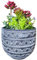 Maceta MACETERO para Interior/Exterior Barro Decorado Pintado Varias Medidas Color Gris Antracita (20 cms)
