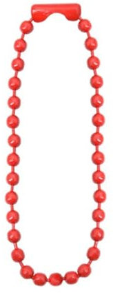 Wambere 60 Stück 10cm Lang Etikettenkette Bunte Ballkette 2,4 mm Kugelkette Metall Hängekette Mit Verbindern Bead Chain Tag Kette für DIY Hängende Basteln Schlüsselanhänger Schmuckherstellung,Rot