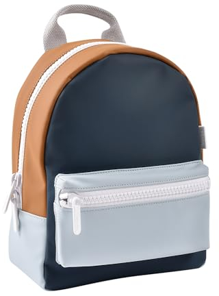 BÉABA, Rucksack für Vorschulkinder, Ideal für Kindergärten, 2 Taschen, Namensschild, Radiergummieffekt, Breiter Reißverschluss, Verstellbare Henkel, Gepolsterter Rücken, Wasserfest, Faro Night Blue