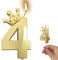 Generic Gold Number 4 Candles Birthday Cake Topper (Gold, 4)