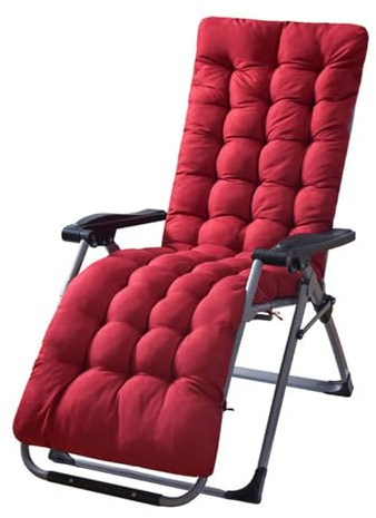 JTBDWOSK Auflagen Für Gartenliegen, Dicke Lange Gartenliegen-Auflage Sofapolster Relaxliegenauflage für Anti-Rutsch-Design Polster Kissen Dick Liegestuhl Relaxliegenauflage,Rot