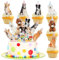 Hund Kuchen Deko 7 Stück,Hunde Tortendeko Geburtstag,Hund Kindergeburtstag Kuchendeko,Hund Cupcake Topper für Mädchen Junge Geburtstagdeko,Dog Theme Cake Toppers,Haustier Party Deko