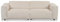 Lixa 3-Sitzer Sofa - Nachhaltiger Holzrahmen, HR-Schaum, Strapazierfähiger Zoom-Stoff, Farbe: Creme, Masse: 232x96x70 cm