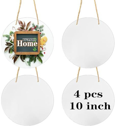 4 Metal Sublimation Door Hanger Blanks, 10 inch Round Signs