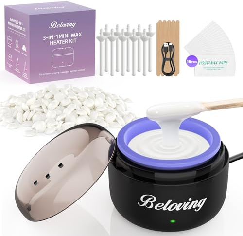 Nose Wax Set, Mini Wax Warmer Set for Facial Hair, Portable Wax Melt Machine
