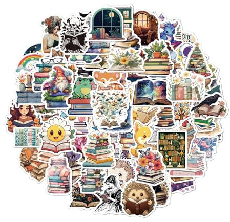 KLEHOPE Bücher Sticker - Etwa 200 Blatt Vintage Wasserfest Scrapbook Vinyl Journal Verschiedene Muster für Dekorieren von Tagebüchern, Büchern, Notizbüchern