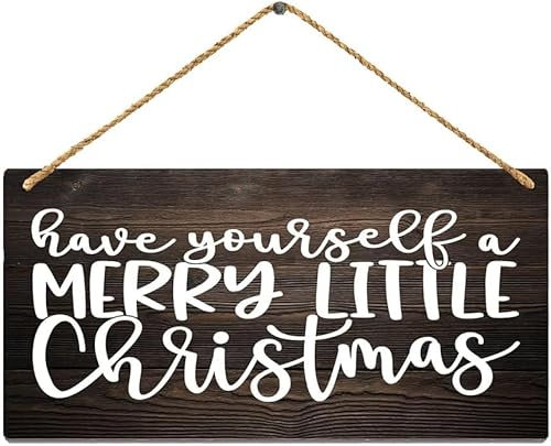 PELABE Rustikales Wandschild mit Aufschrift Have Yourself A Merry Little Christmas, personalisiertes Kabinenschild, Outdoor-Schild, rustikale Willkommensdekoration, Familien-Holzschild, 20,3 x 30,5