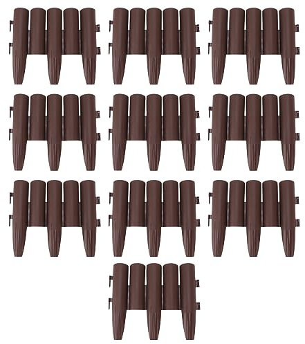 Dsacxixai 10 Stück Flexible Garteneinfassung, Polypropylen-Garteneinfassung in Holzoptik, dekorative Gartenpfähle, Balkonpflanzer, Rasenpflanzer, Gemüsepflanzer